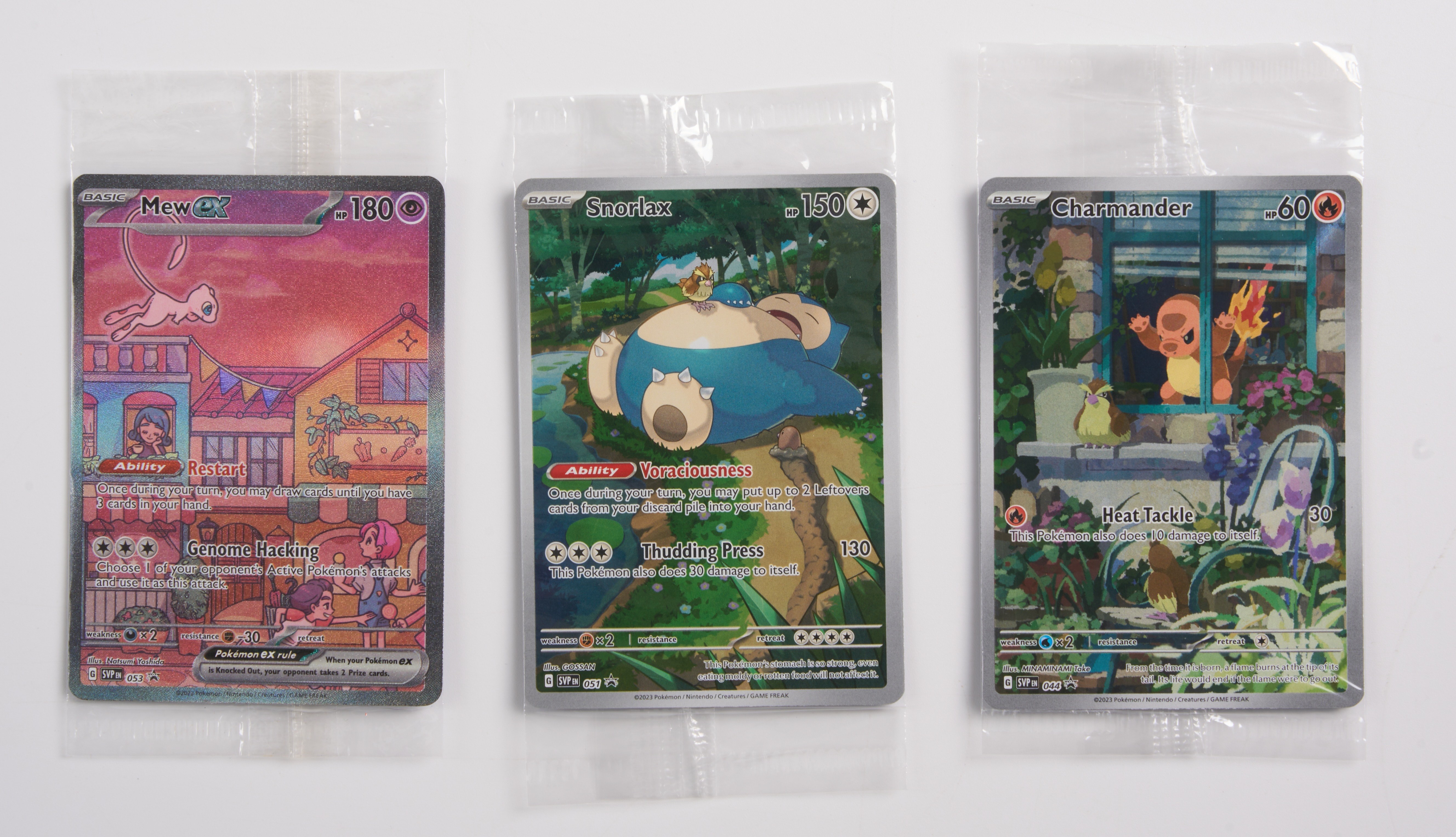 Mew ex #53 // Snorlax #51 // Charmander #44 Scarlet & Violet Promos - Factory Sealed