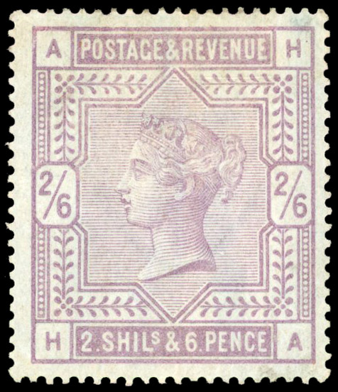 GB 1883 2s6d lilac on blued paper mint
