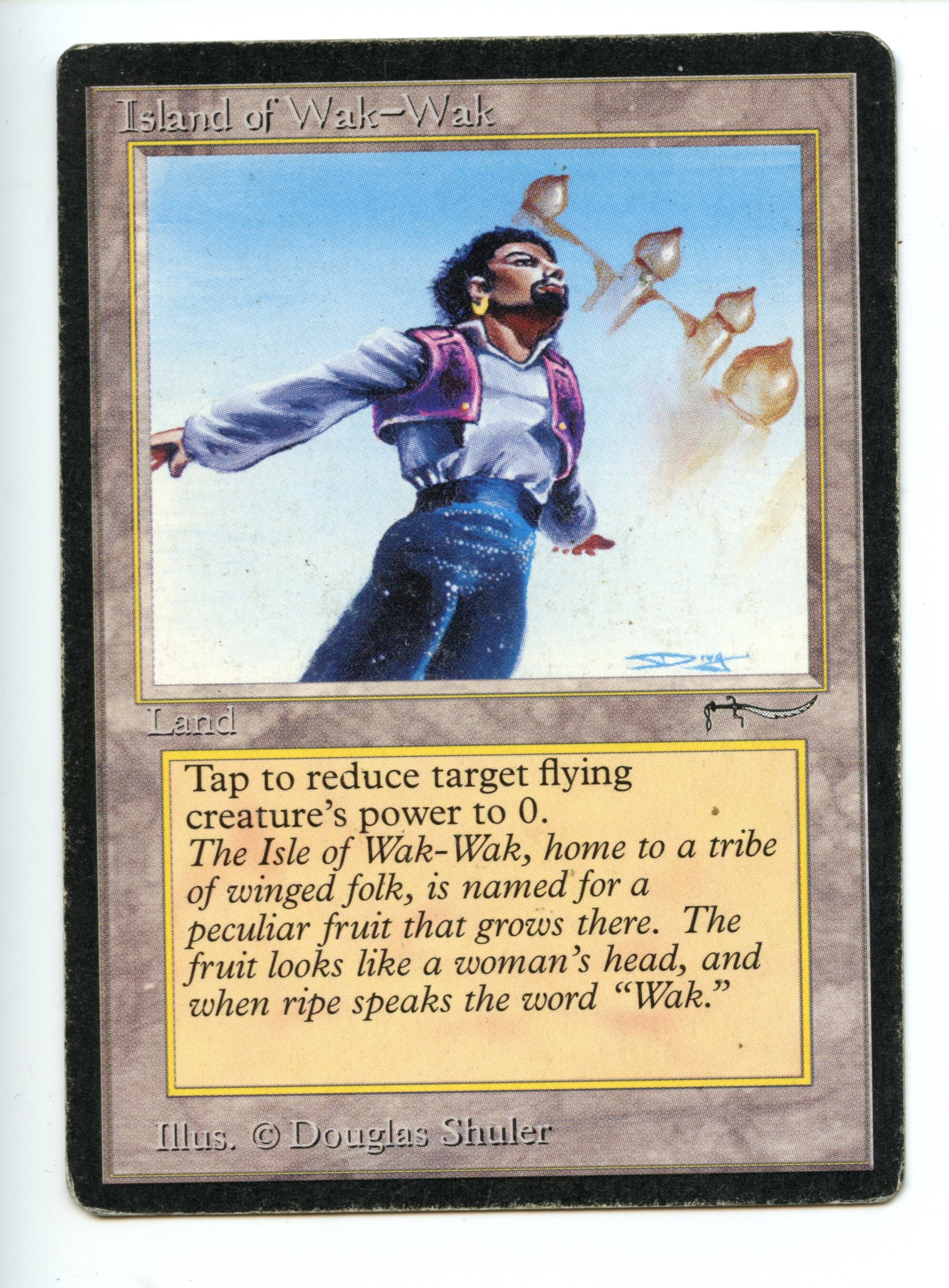 Magic the Gathering - Island of Wak-Wak  - Arabian Nights  - Heavily Played 