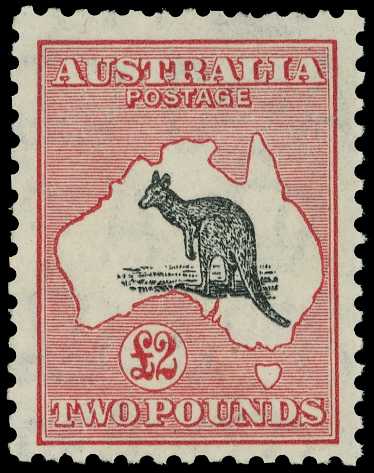 1934 £2s black and rose Kangaroo, fresh...