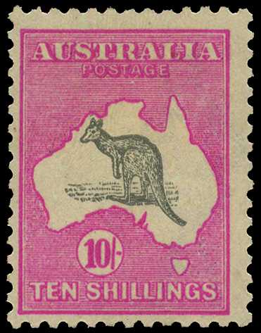 Third Watermark: 1915-27 10/- grey and...