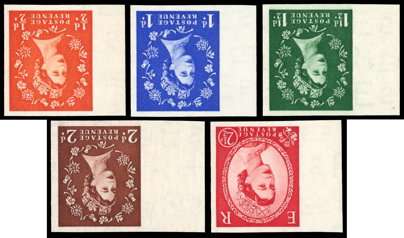 Great Britain 1952 ½d-2½d "Wildings", Set of Five, BPMA Imprimatur, SG 515/9wi