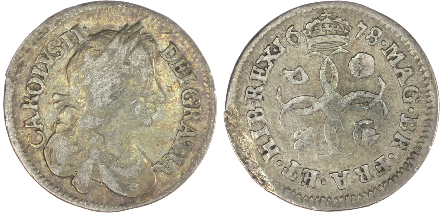 Charles II (1660-85), Maundy Set, 1678, Fourpence, Threepence, Twopence and Penny, laureate and draped bust right, legend
