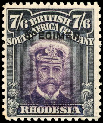 Rhodesia 7/6d SG 240s Specimen