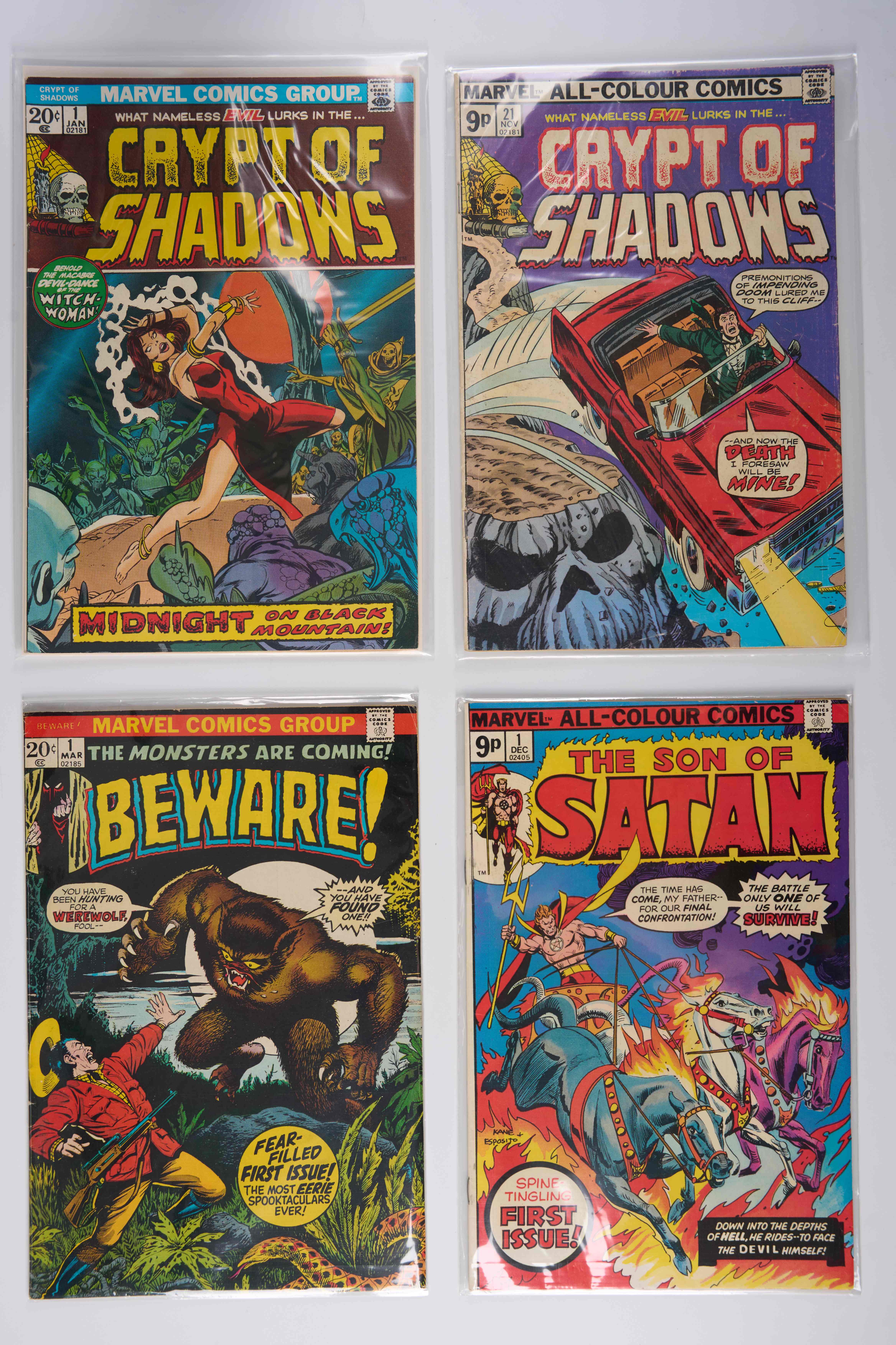 Horror Marvel Titles: Chillers, Dead of Night, Beware!, Frankenstein Monster & More (Marvel Comics, 1972-80) Total 18