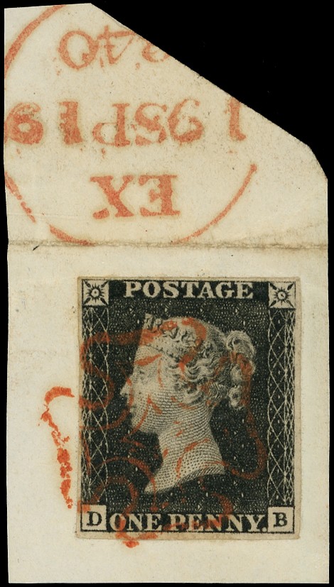 1840 1d black plate 5 (DB), four...