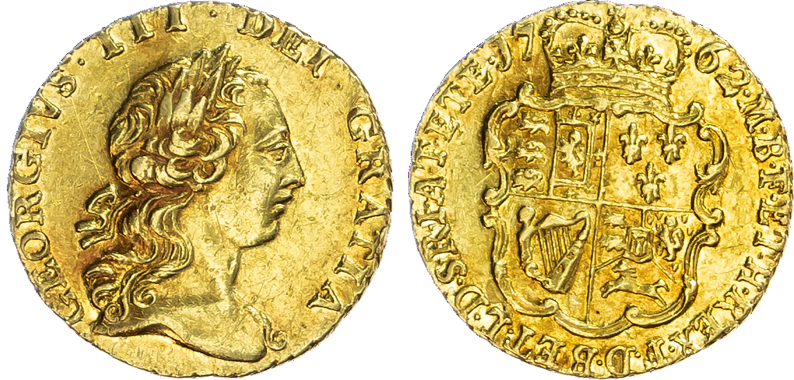 George III (1760-1820), Quarter-Guinea, 1762.