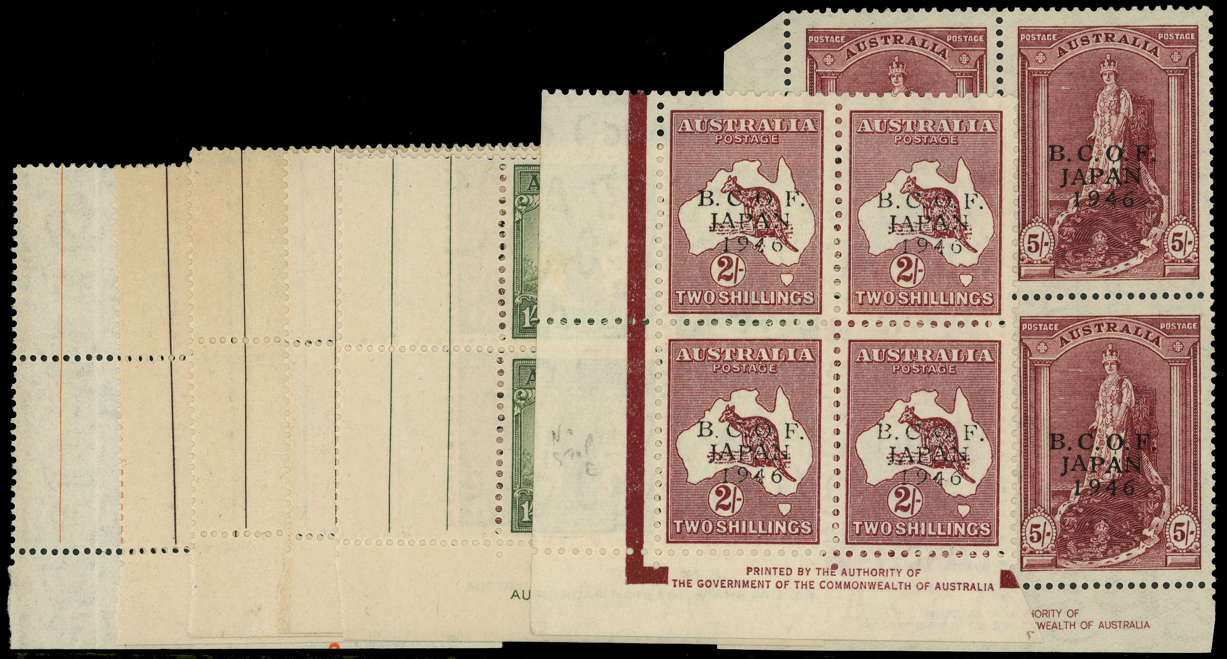 BCOF SG J1-7a imprint blocks mint