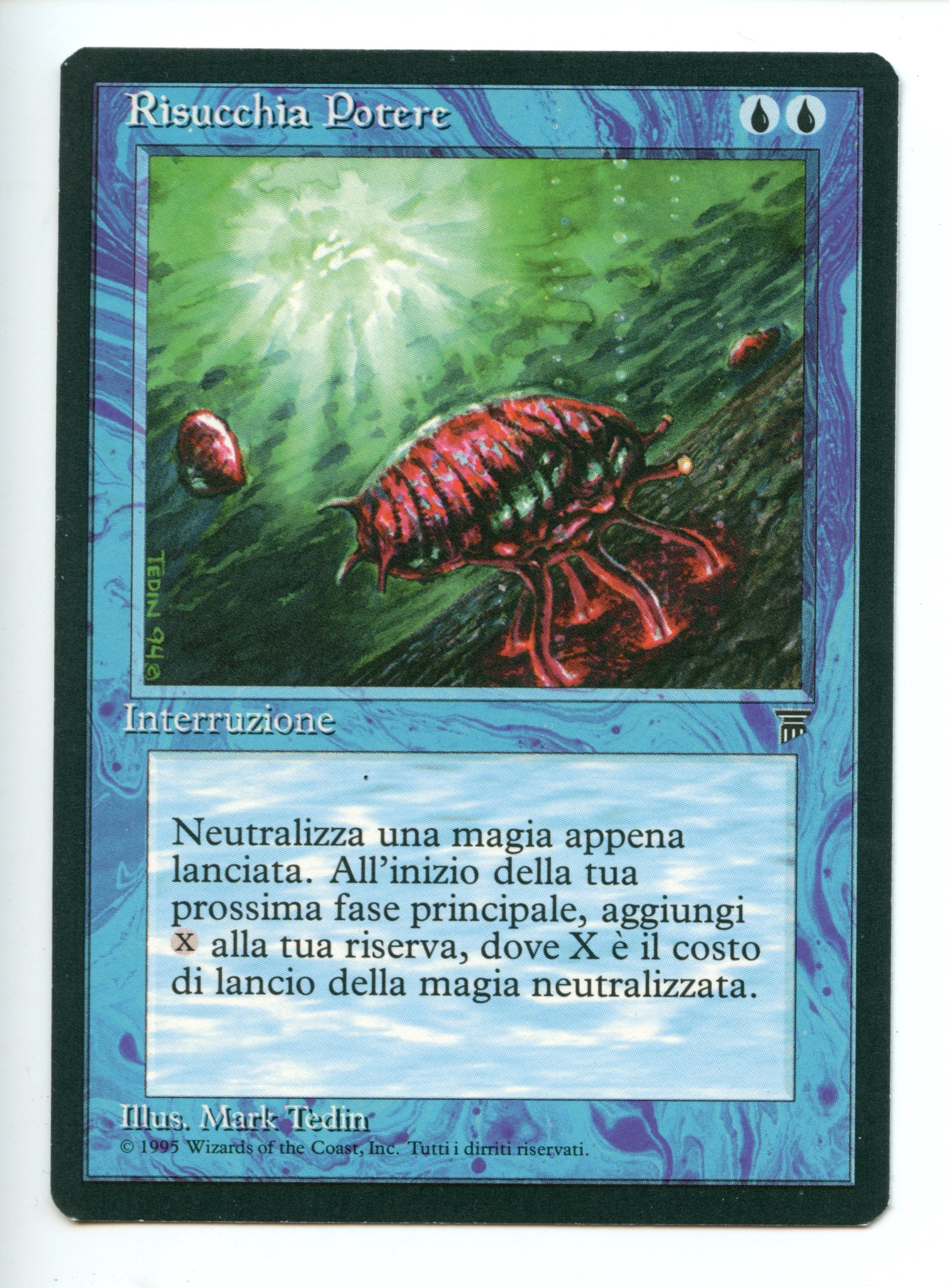Magic the Gathering - Mana Drain  Italian Language  - Legends  - Lightly Played