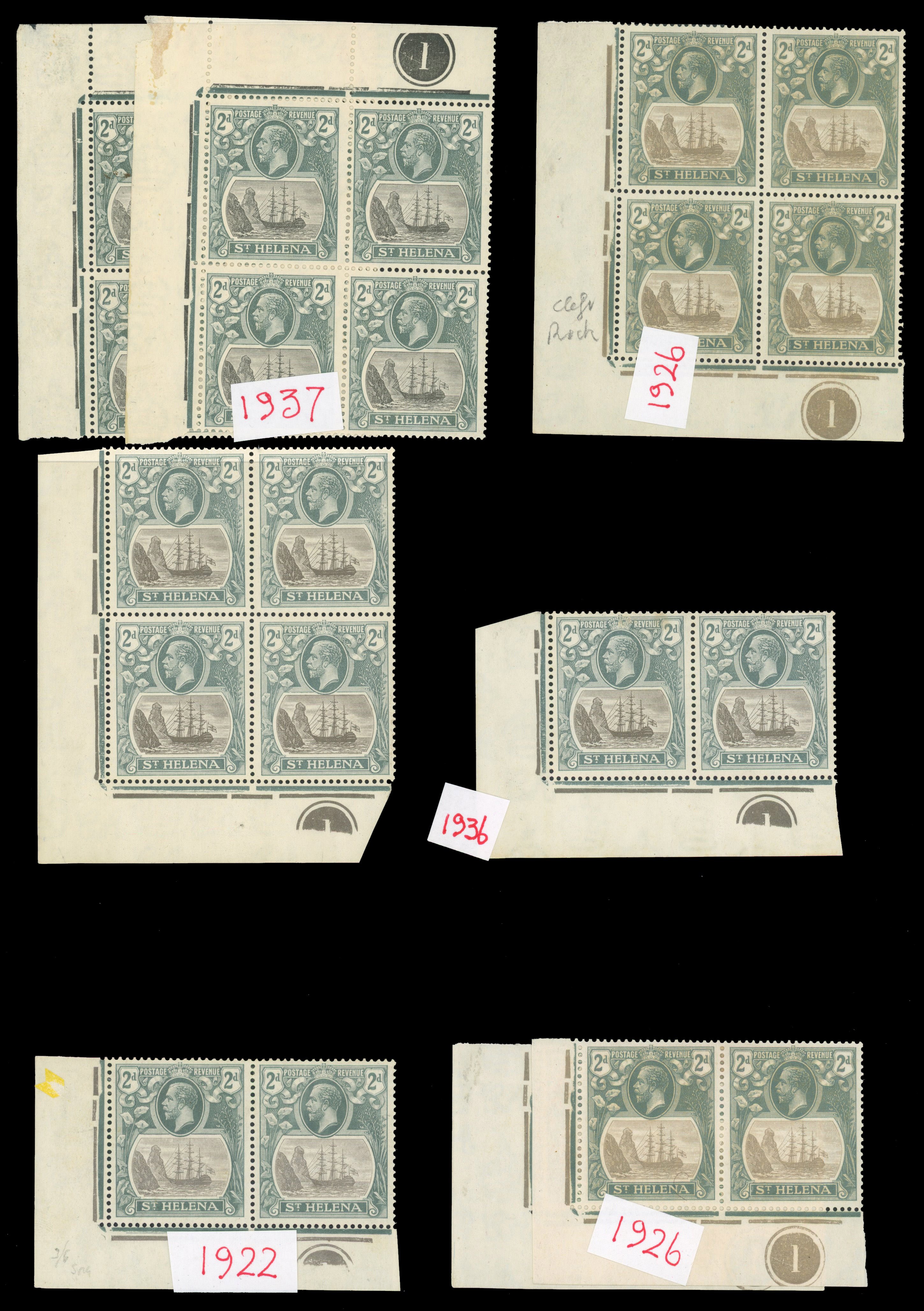 St Helena SG 100a, c collection mint