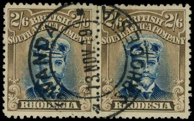 1918-21 2/6d Head Die IIIB, perf 14, toned...