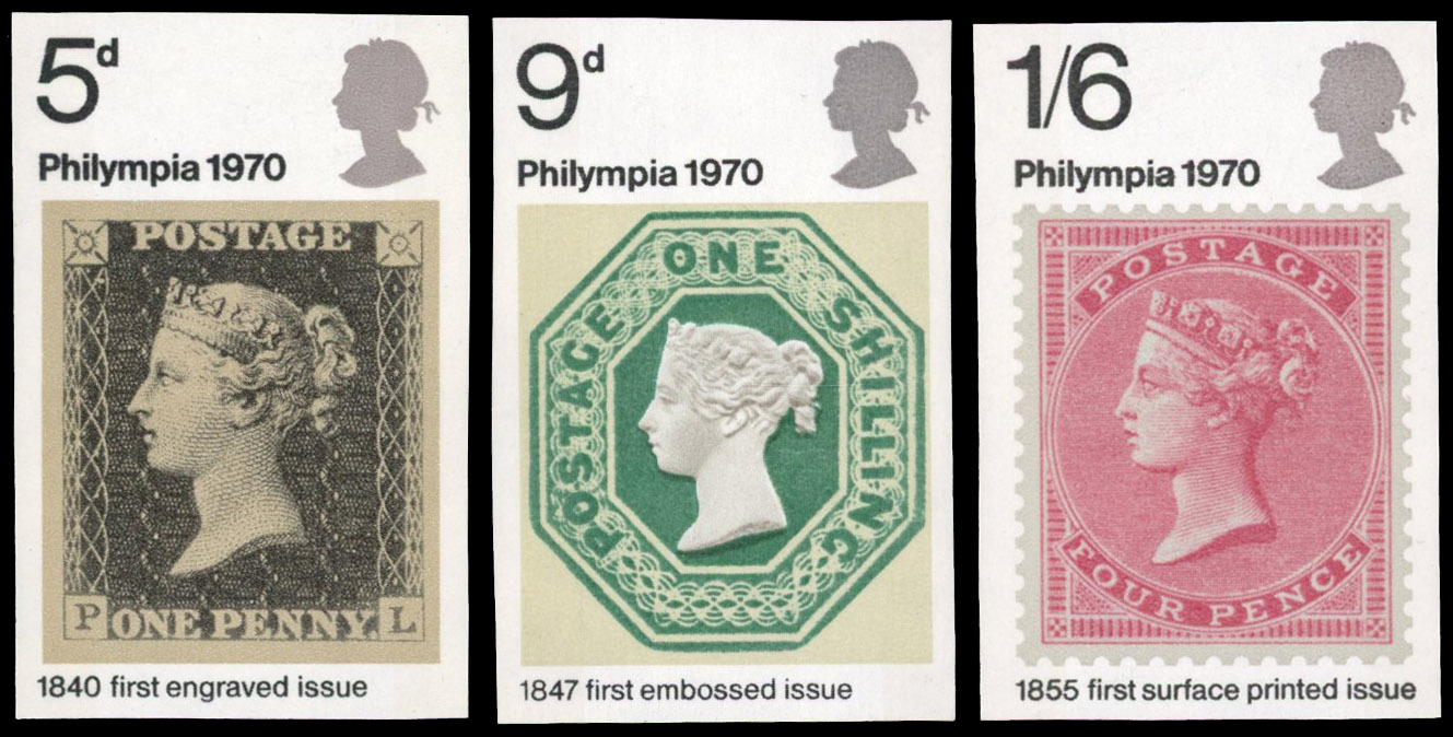 Great Britain 1970 5d-1s6d "Philympia 70", Set of Three, BPMA Imprimatur, SG 835/7