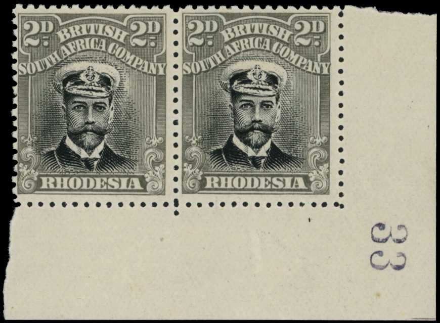 1913-17 2d black and grey-black Head Die I,...