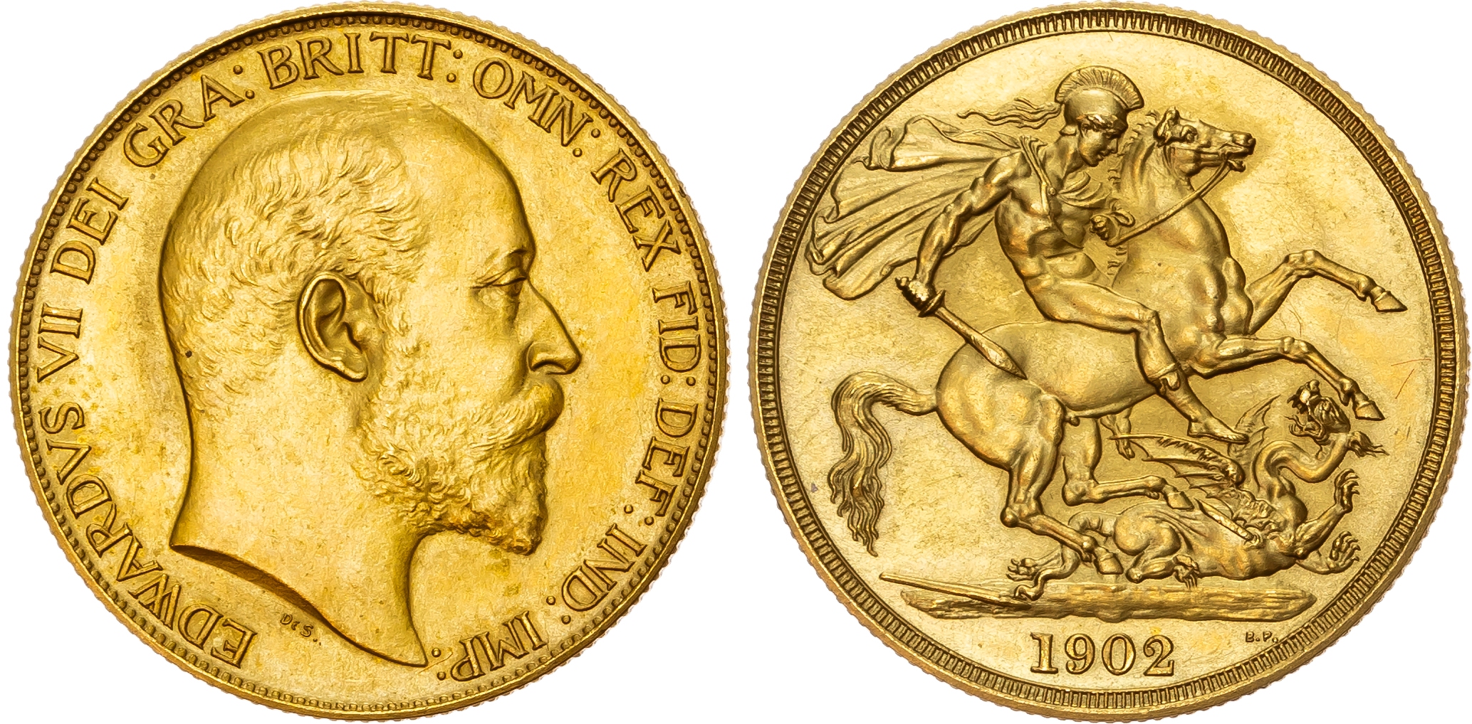 Edward VII (1901-1910) Matt Proof Two Pounds, 1902.