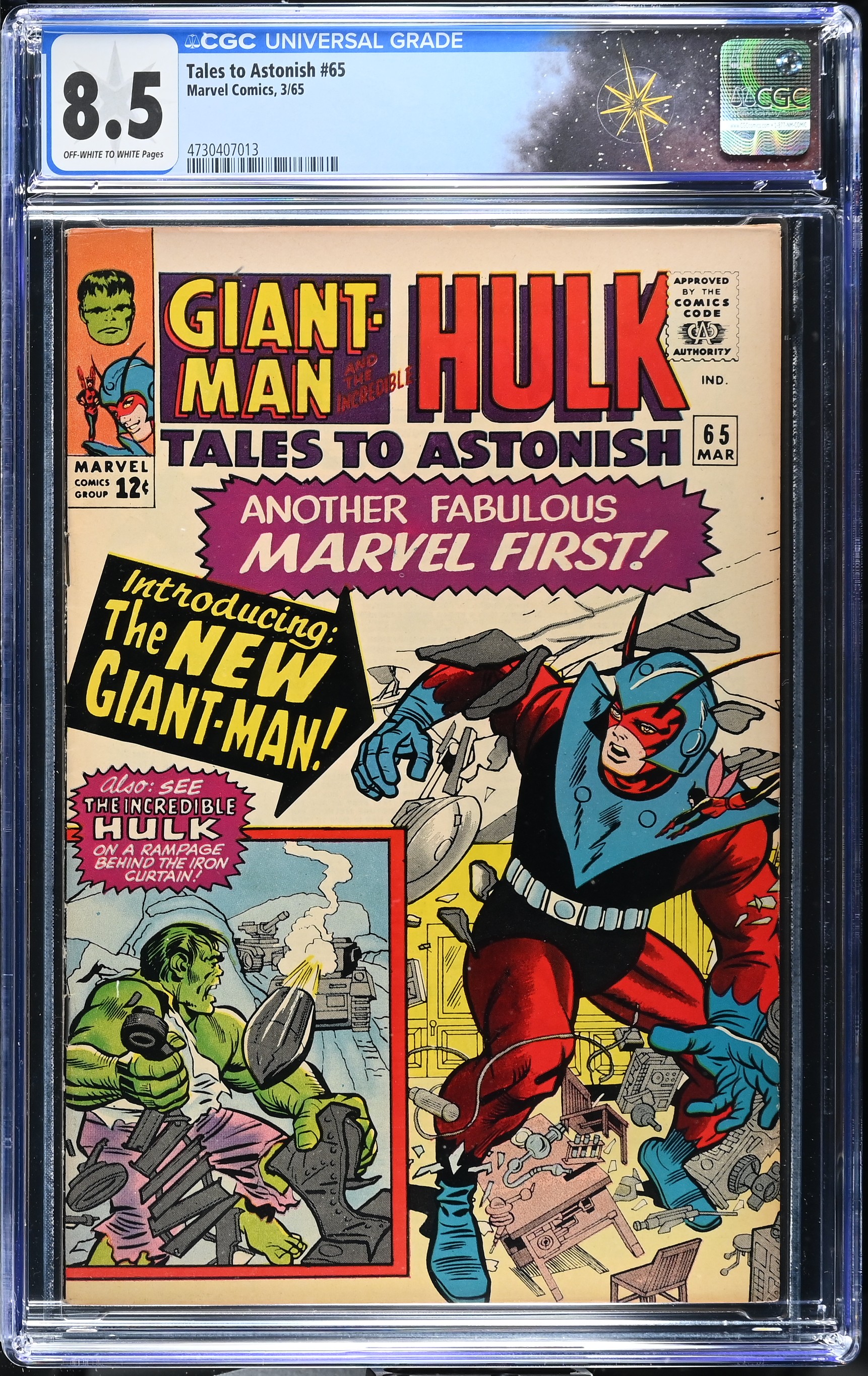 Tales to Astonish #65 CGC 8.5 New Giant-Man Costume (Marvel Comics, 1965) Off-White to White Pages