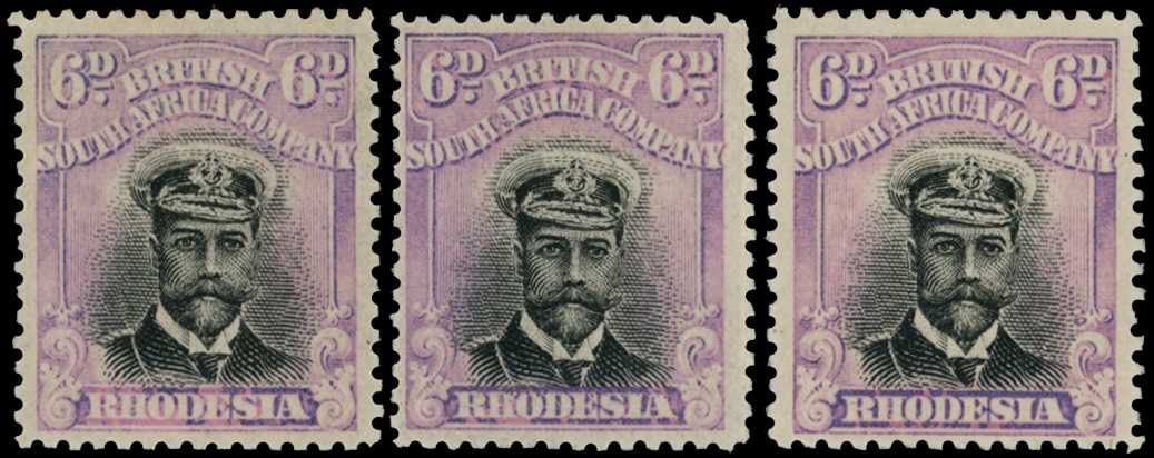 1913-7 6d Head Die II, perf 14. Three...