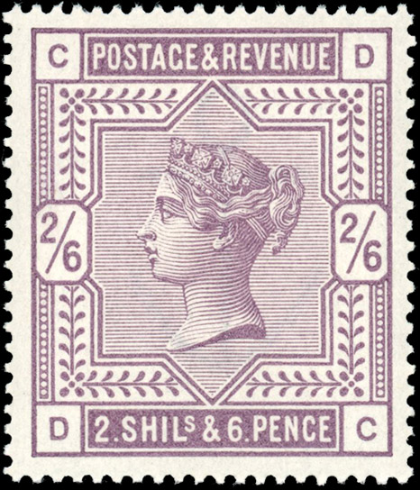 GB 1883-84 2s6d lilac on white paper, unmounted mint, SG 178