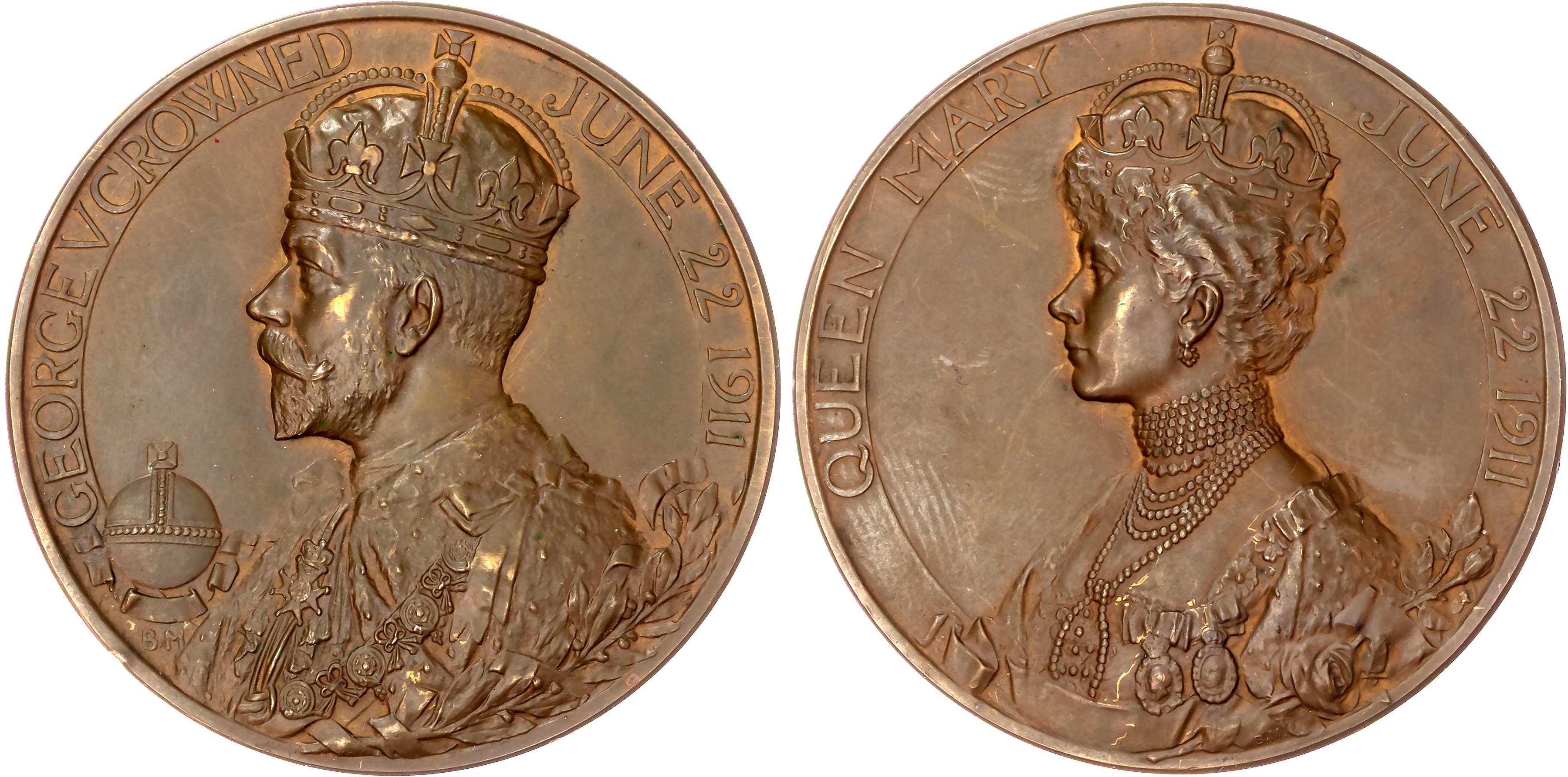 George V 1911-1936, Coronation 1911, official small sized AE Medal, 1911. (51mm) by B. Mackennel.