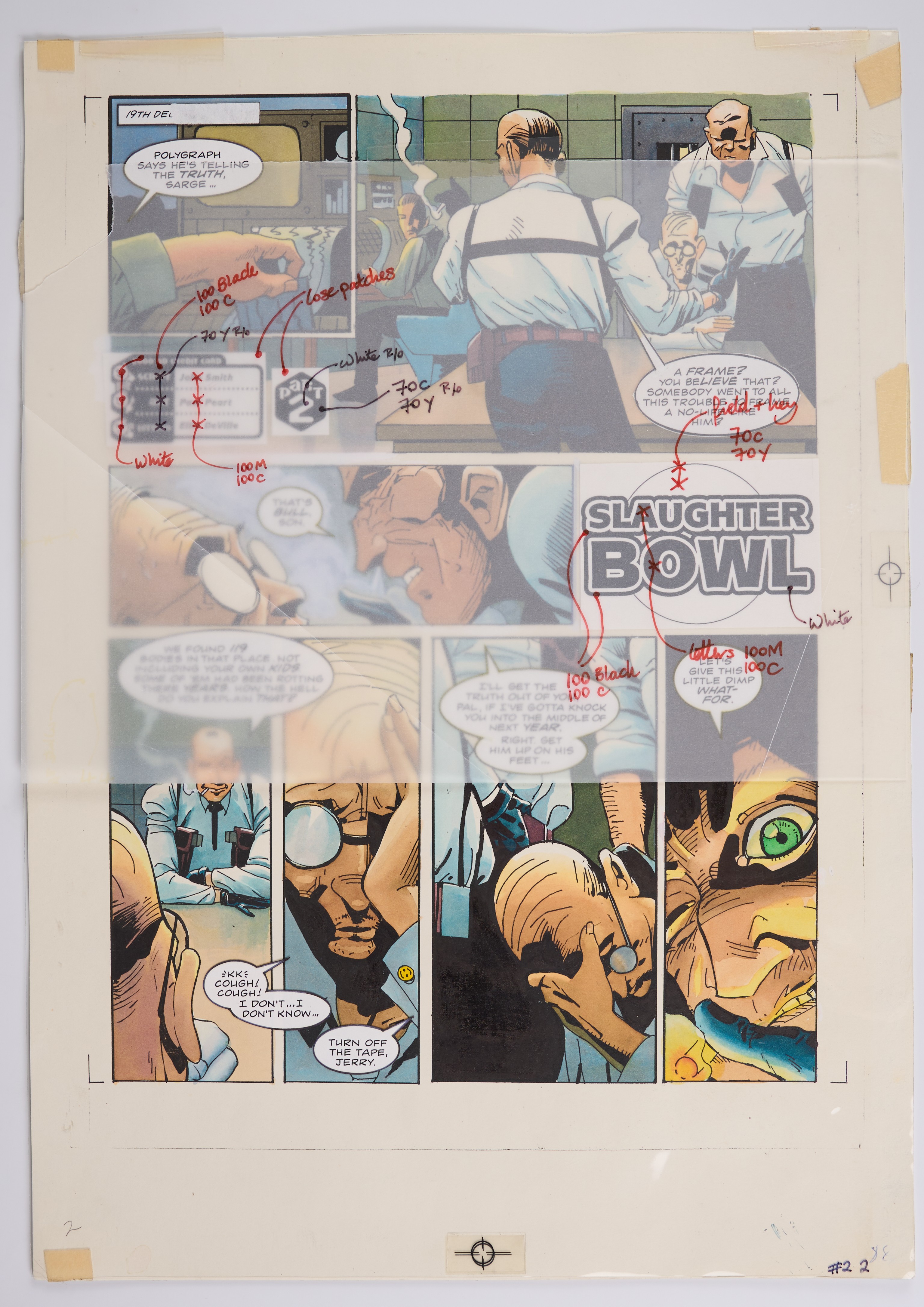 Paul Peart 2000 AD Prog #843 Slaughter Bowl Part 2 Colour Full Story Pages (Fleetway, 1993) Total 6