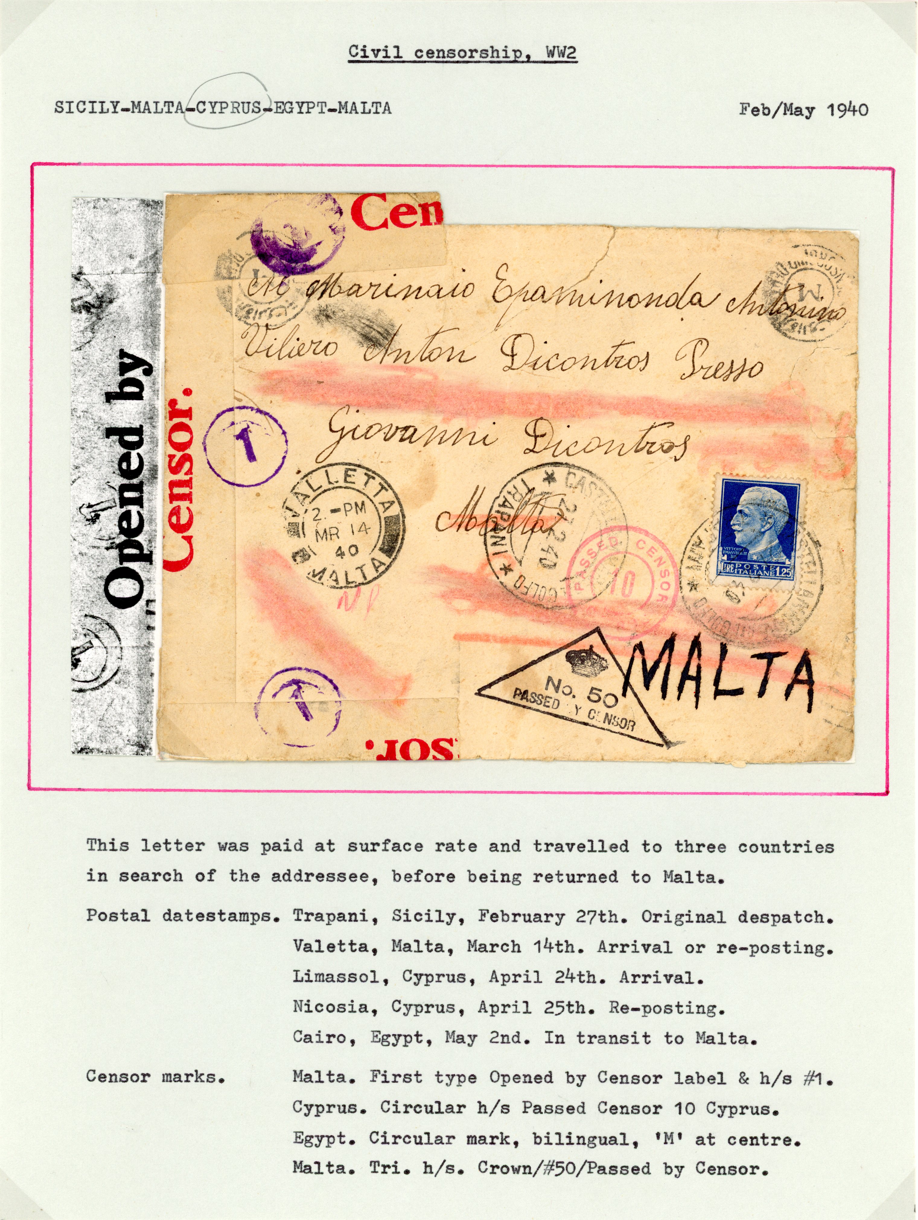 Cyprus 1939-40 covers
