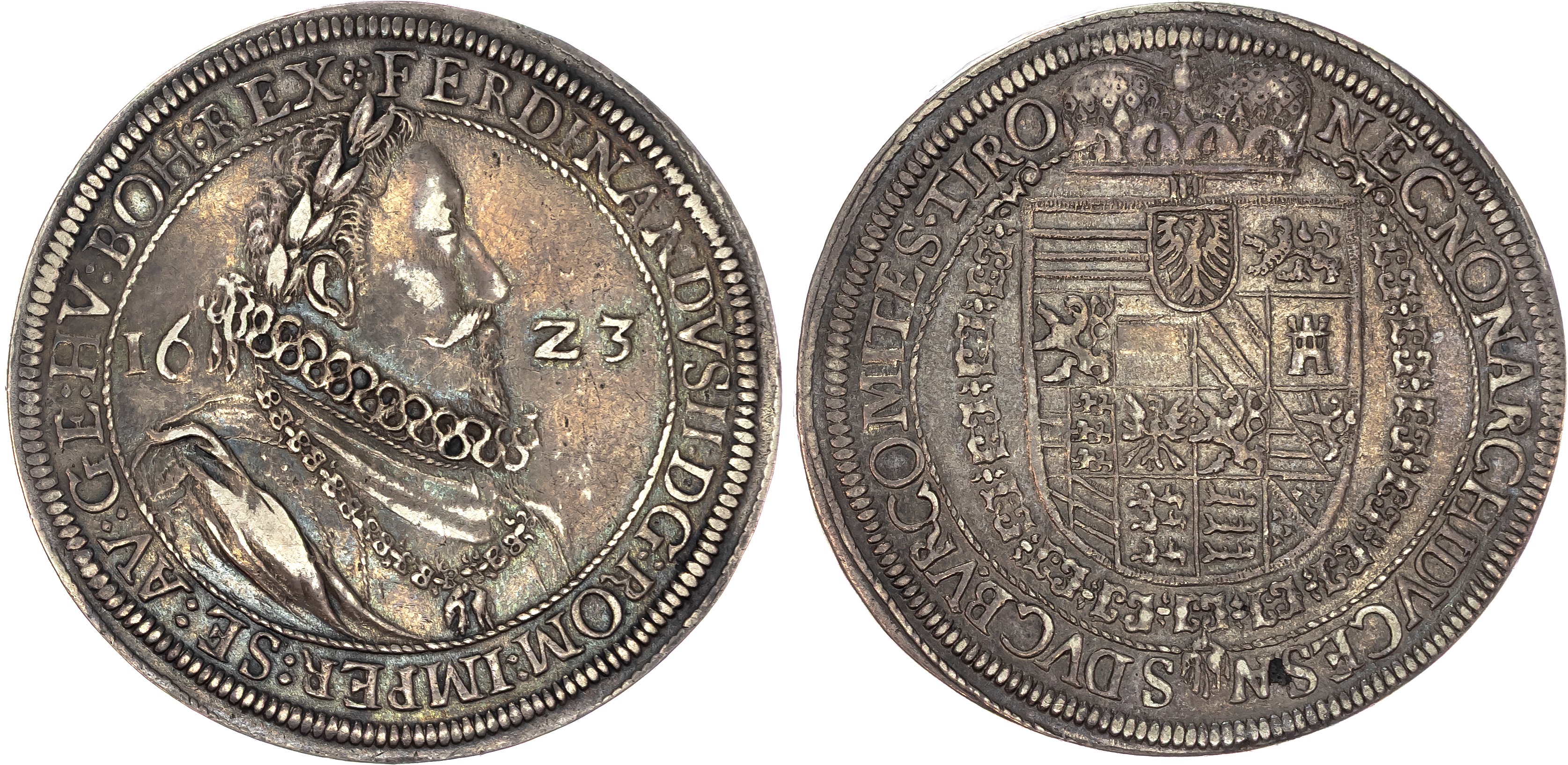 Austria, Holy Roman Empire, Ferdinand II (1619-1637), silver Taler, 1623, Hall, 28.58g (Dav. 3125). Good Very …