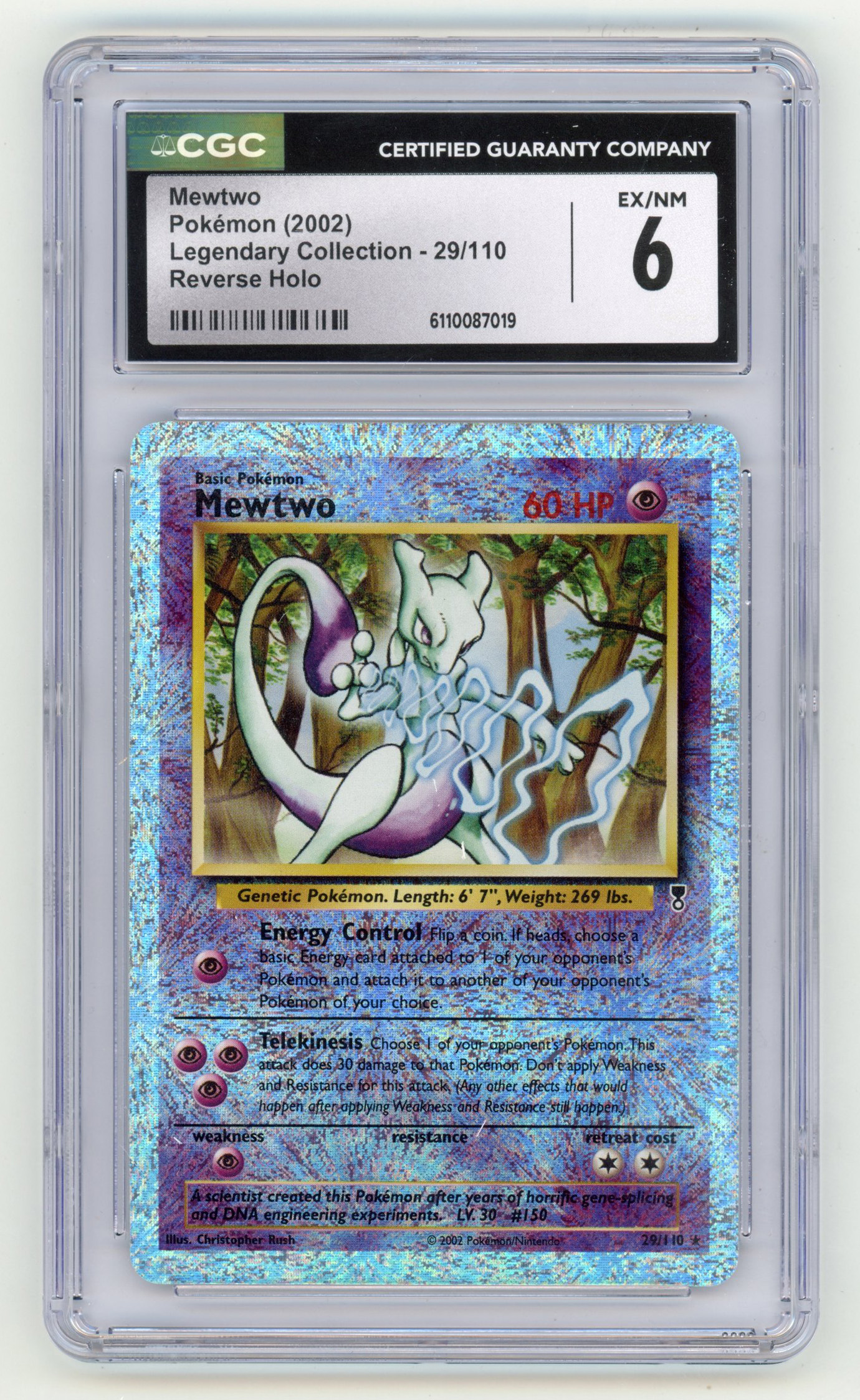CGC 6 Mewtwo #29 Reverse Holo - Legendary Collection