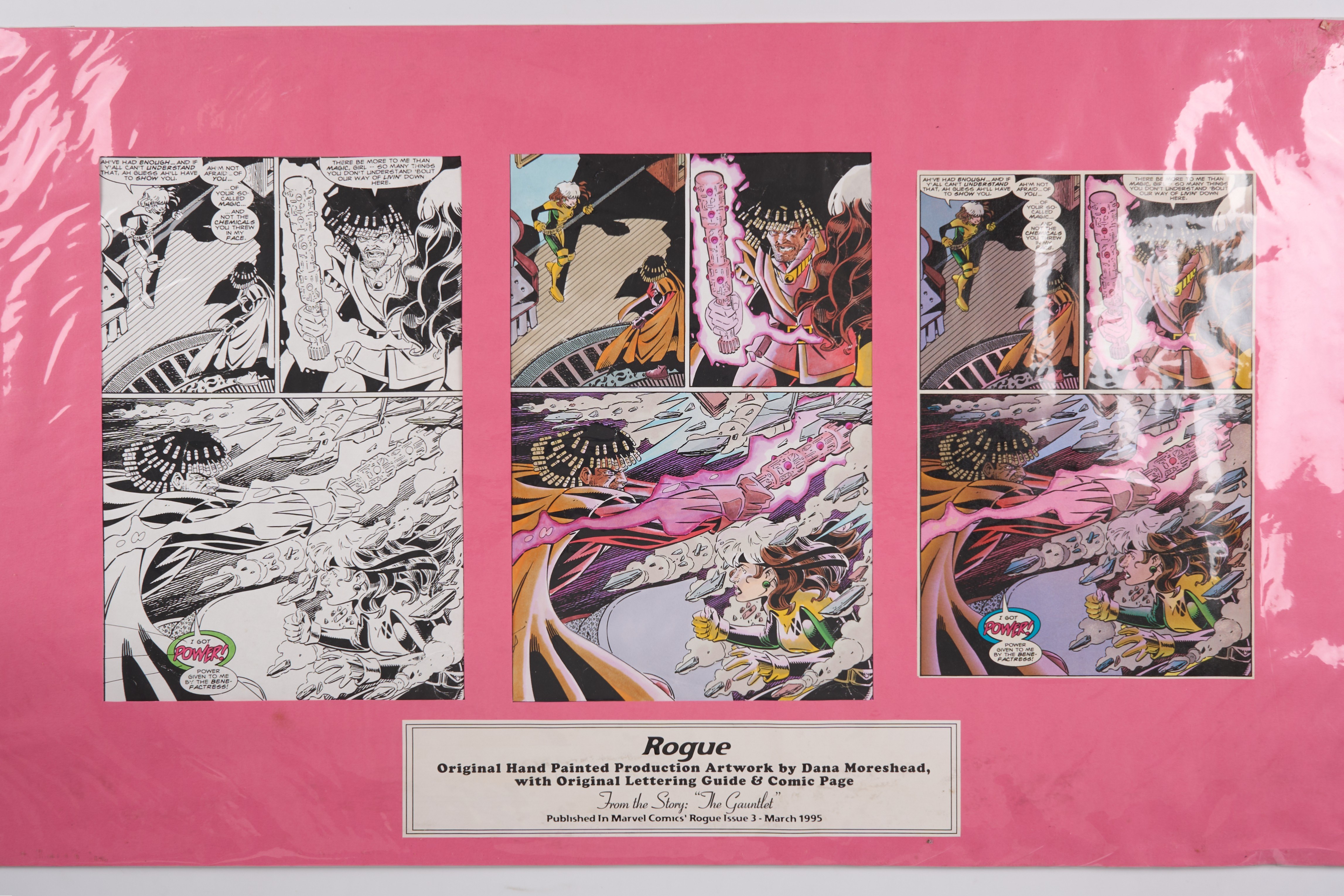 Dana Moreshead Rogue X-Men Original Production Artwork Issue 3 & 4 (Marvel, 1995) Total 3