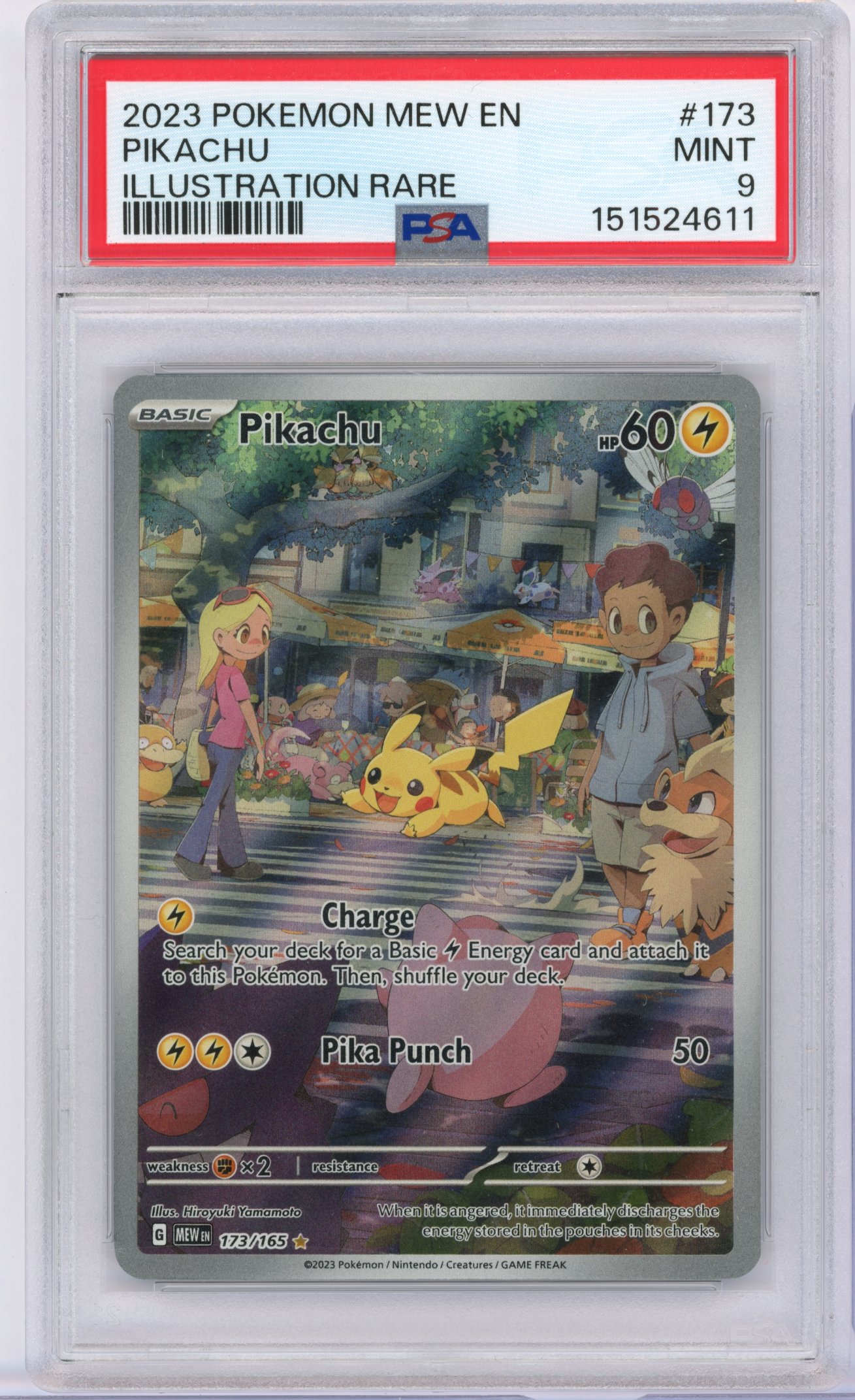 PSA 9 Pikachu #173 IR S&V 151
