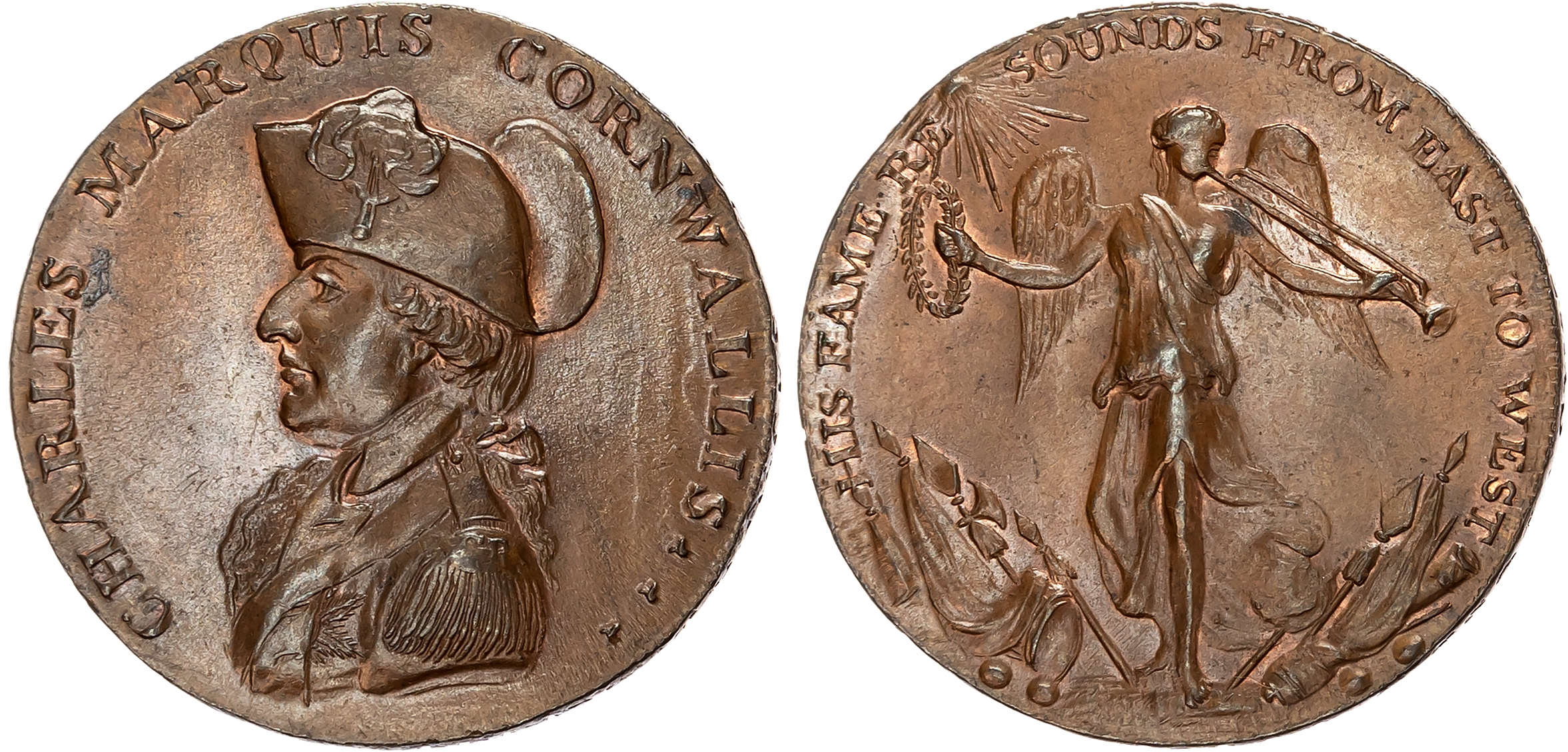 Suff . Bury St Edmunds , Philip Deck, (postmaster & bookseller) Penny 1794, Bust of Marquis Cornwallis left, rev . Fame  …