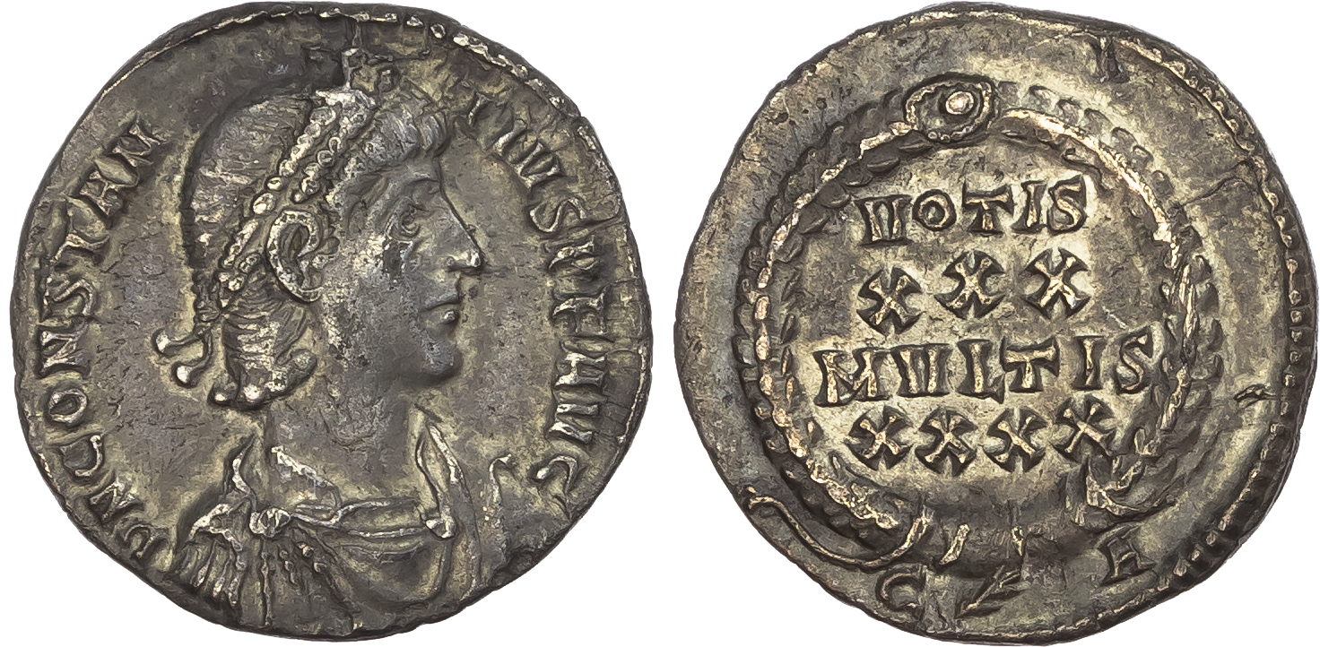 Constantius II (AD 337-361) AR Siliqua, Constantinople, AD 340-350, 3.19g.