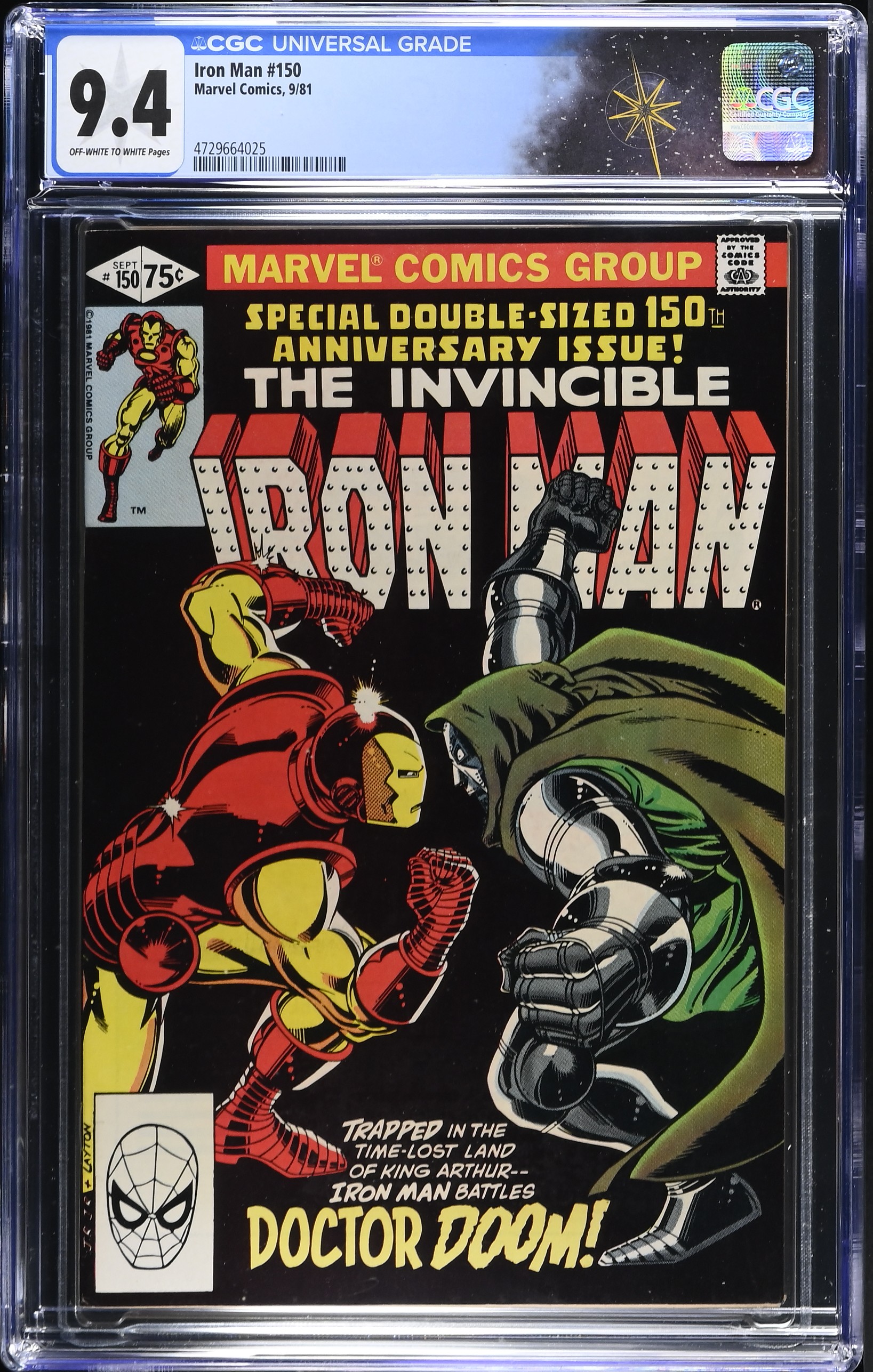 Invincible Iron Man #150 CGC 9.4 Iron Man & Doom Cover by John Romita Jr (Marvel Comics, 1981) Off-White to White Pages