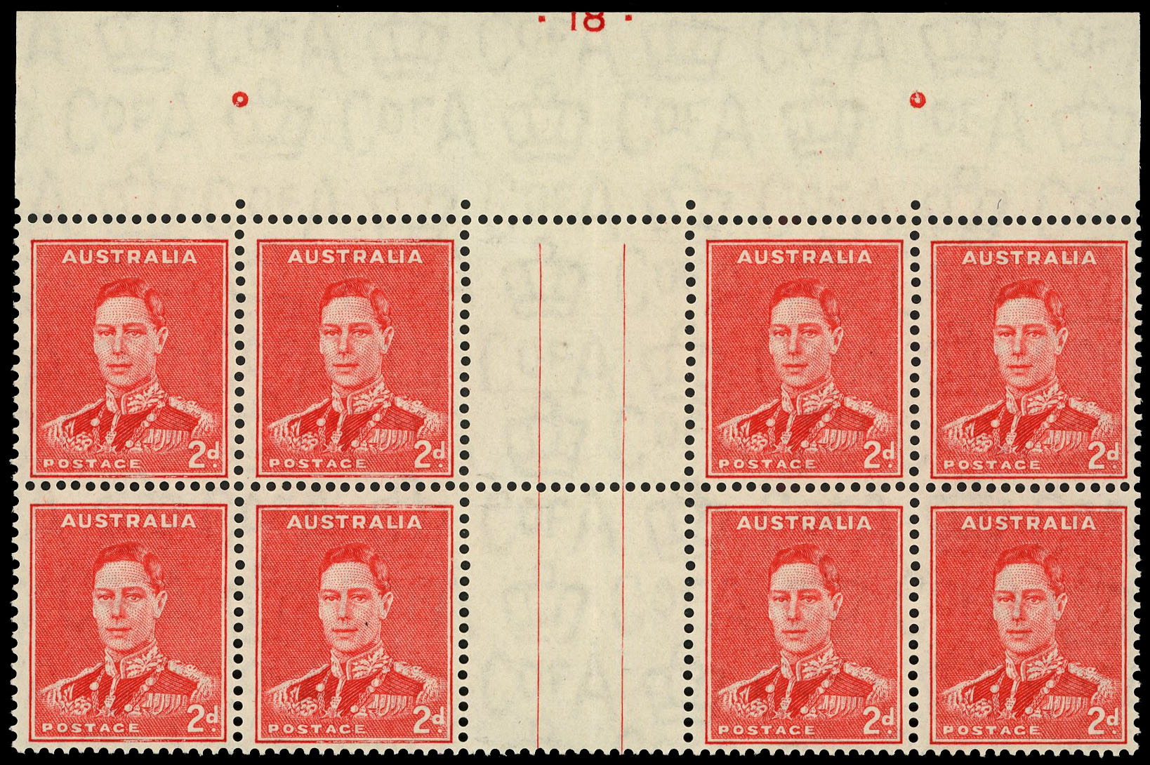 Australia SG 184 Plate .18. block mint