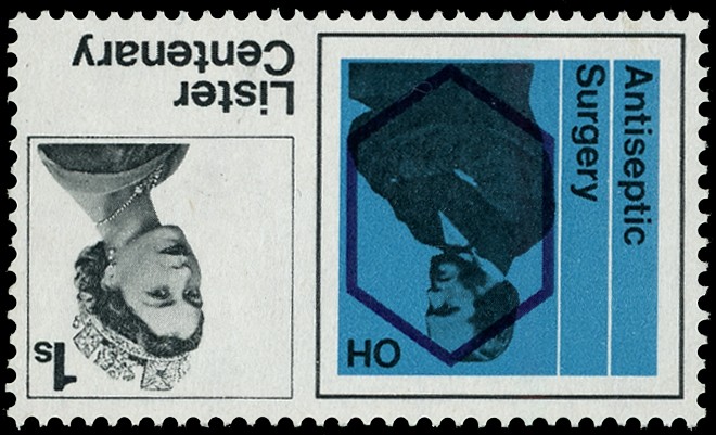 1965 1s Lister Centenary ordinary, watermark inverted.