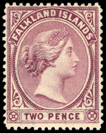 Falkland Islands SG 25x 1895 2d watermark reversed mint