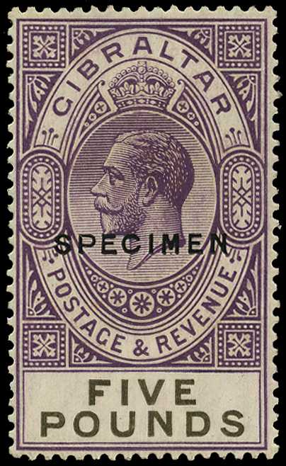 1925 £5 violet and black, fine o.g....