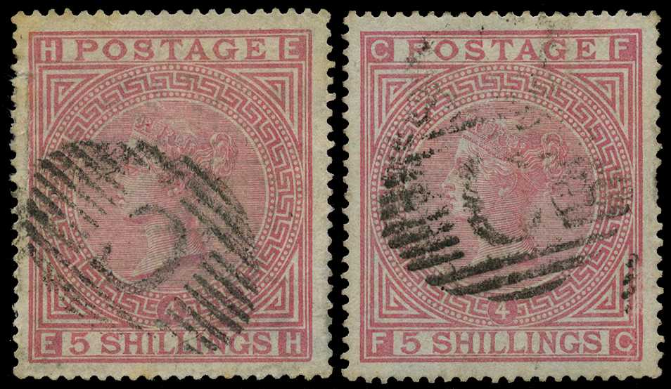 1867-83 wmk Large Anchor 5s rose Plate 4 (EH...