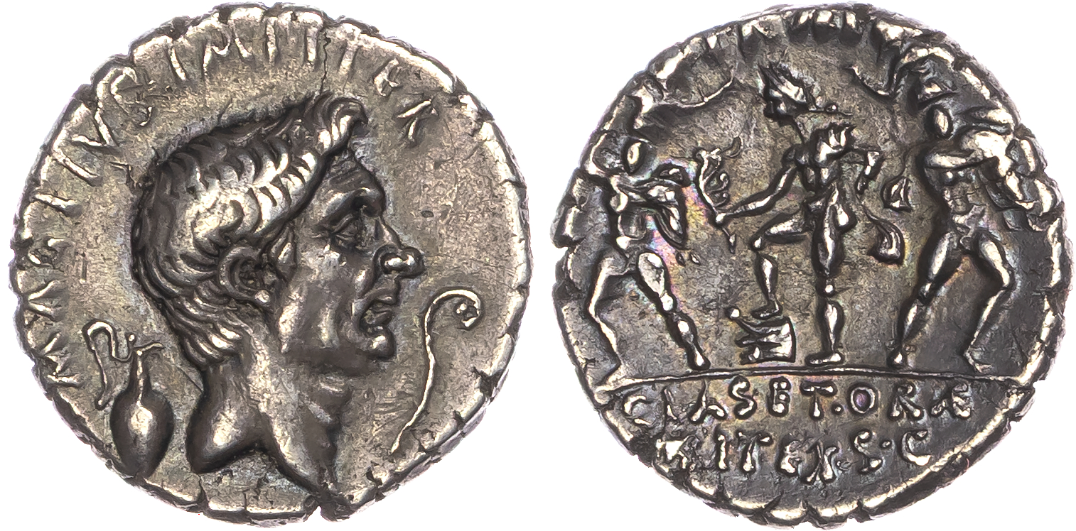 Sextus Pompey (42‑40 BC) AR Denarius, Sicilian mint 3.80g.