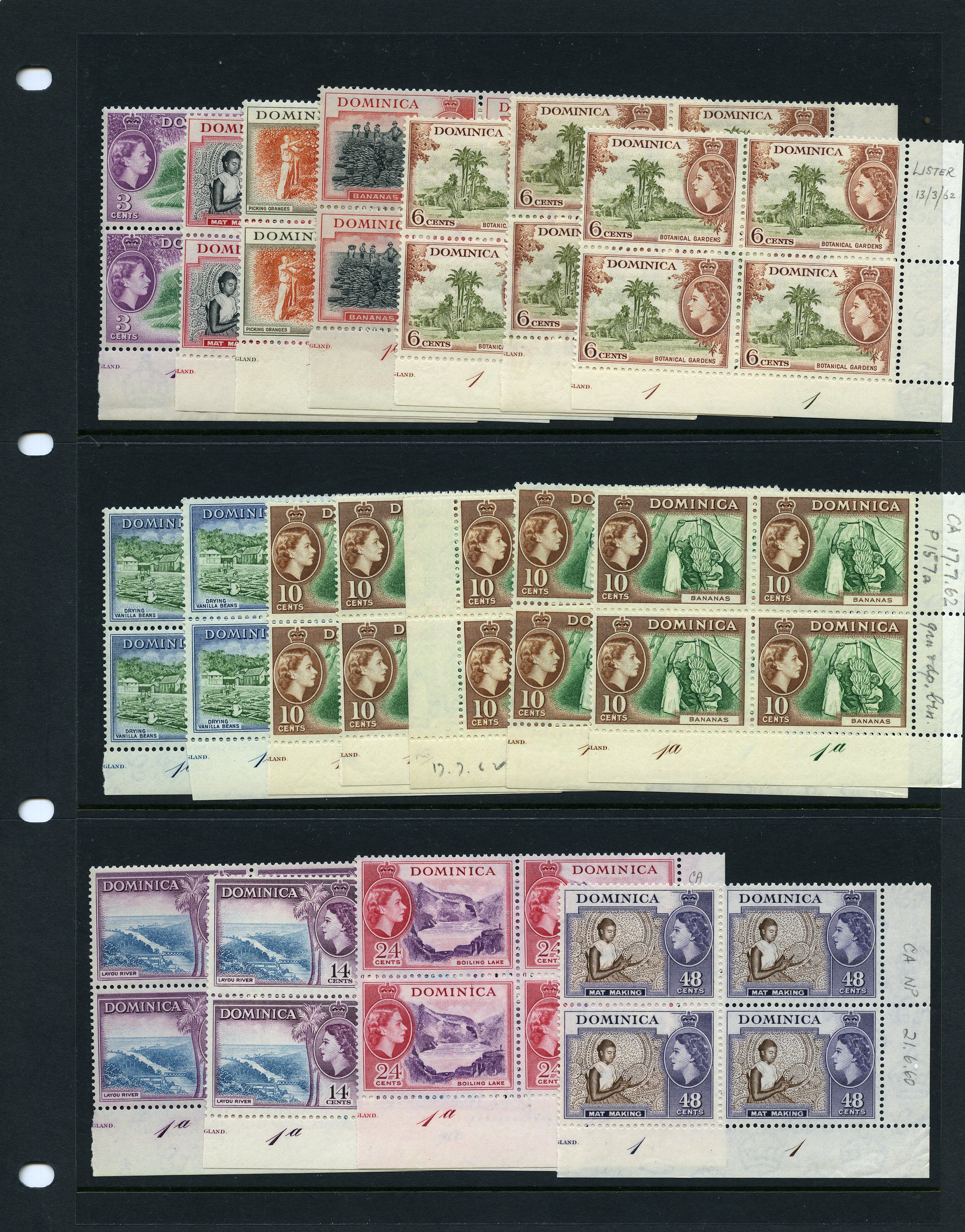 1954-62 Plate blocks, unmounted o.g.,...