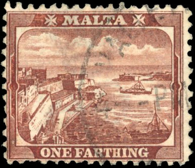 Malta SG 31bx 1899 ¼d watermark upright and reversed used