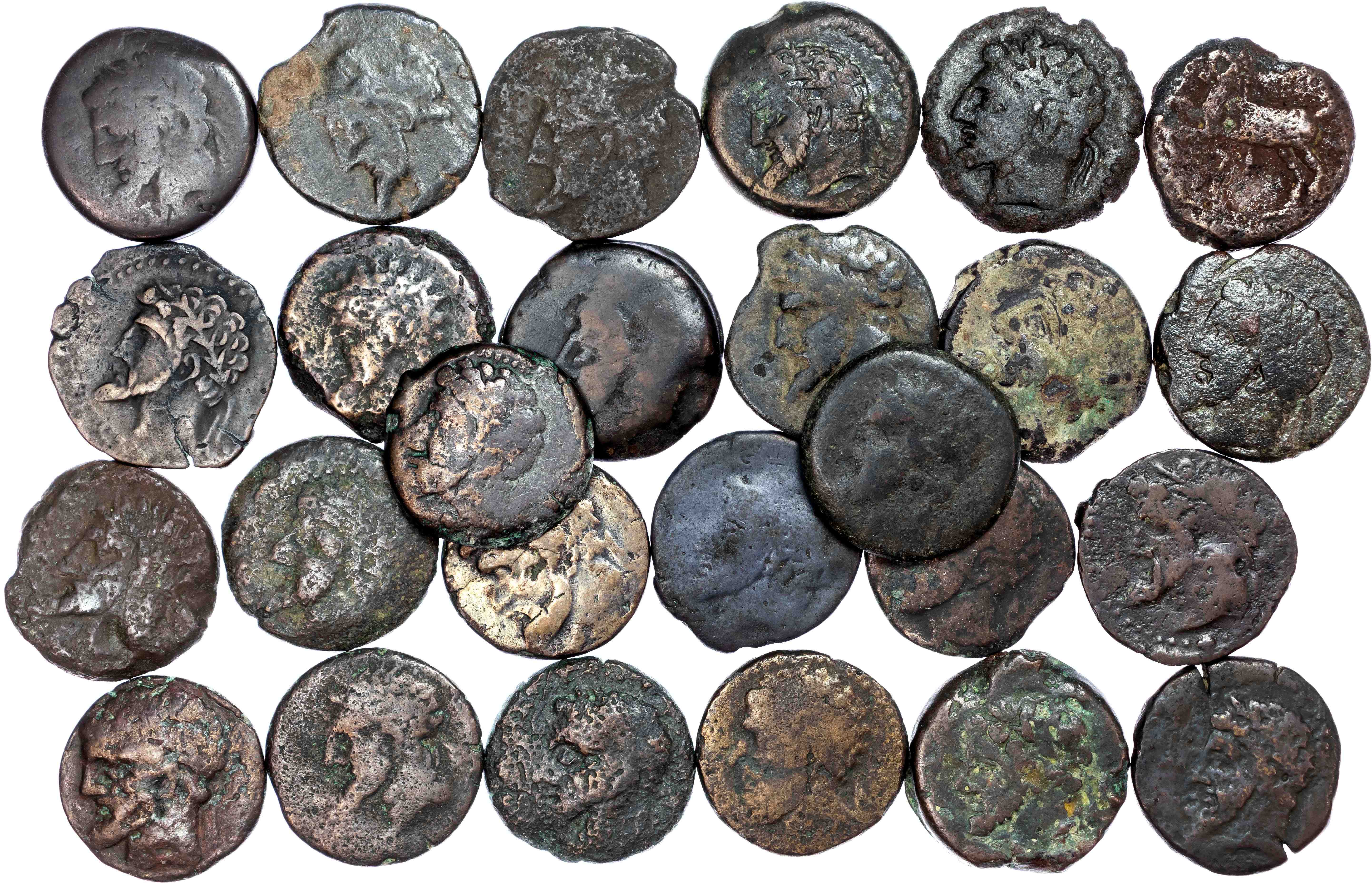 Numidia, Massinissa or Micipsa (c. 203-148 BC or 148-118 BC) Group of 26 AE Units, Varying weights.