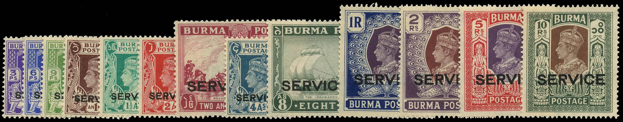 Burma SGO15/27 1939 Official set unmounted