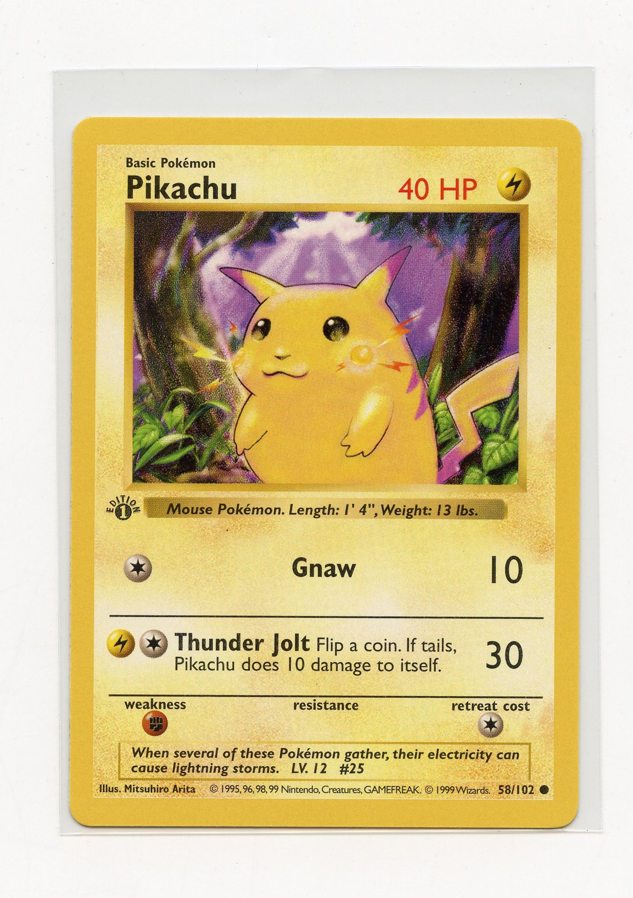 Pikachu #58 1st Edition Shadowless - Base Set (NM)