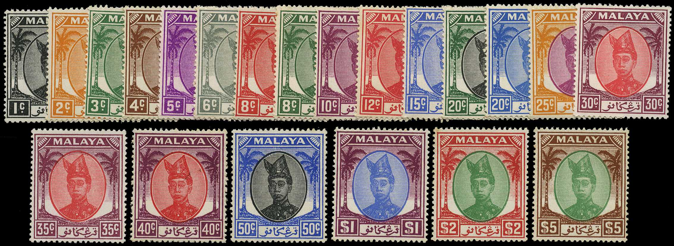 1949-55 set of twenty-one, unmounted o.g....