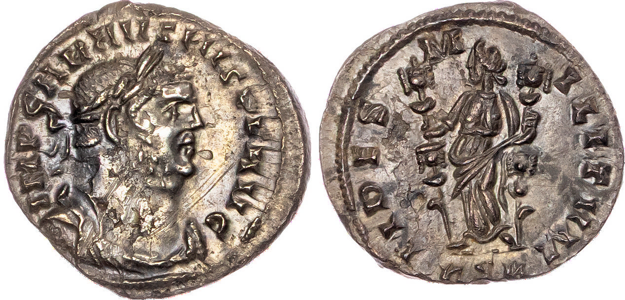 Carausius (AD 286-293) AR Denarius, ‘RSR’ mint, 4.03g.