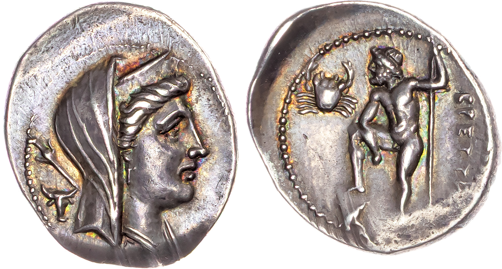 Bruttium, the Brettii (216-214 BC) AR Drachm, Attic Standard, Second Punic War Issue, 4.53g.