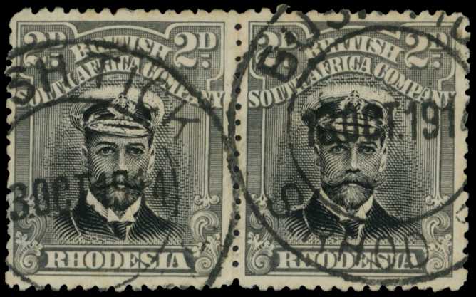 1913-17 2d black and grey-black Head Die I,...