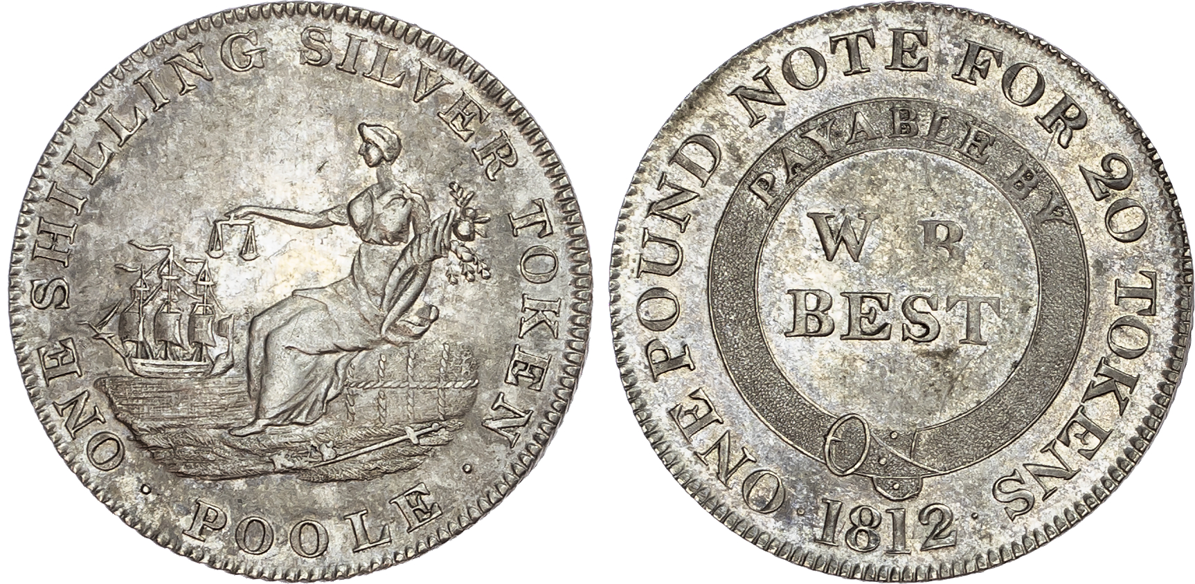 Dorsetshire, Poole. Silver shillings, 1811-12 (2).