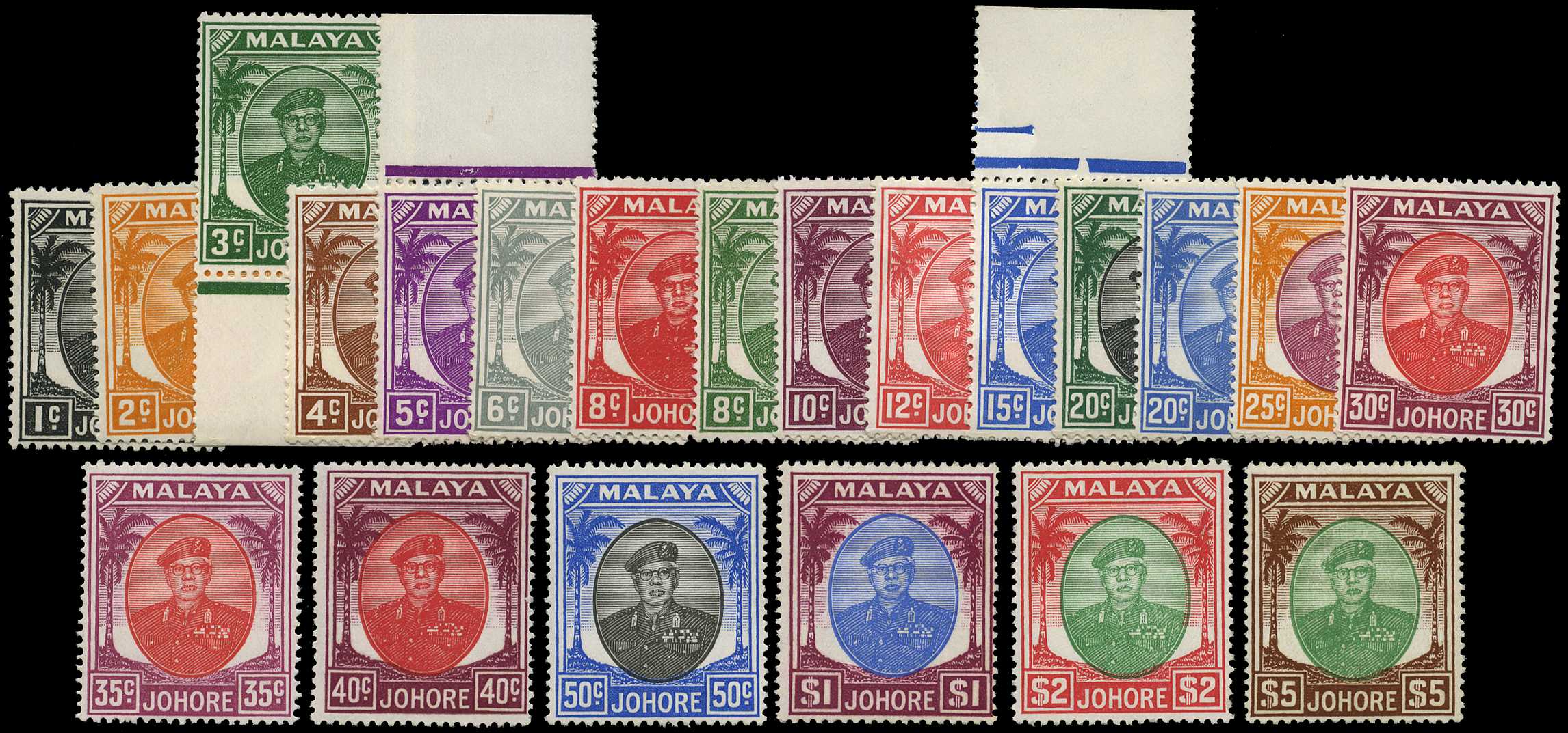 1949-55 set of twenty-one, unmounted o.g....