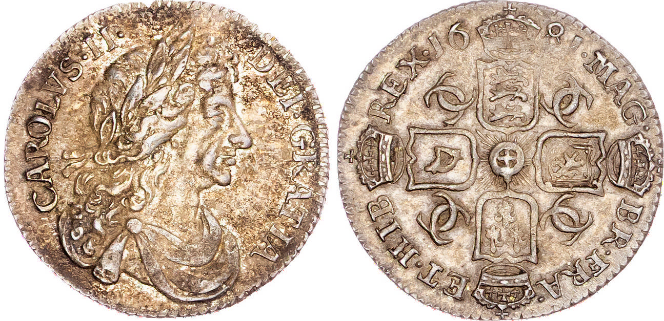 Charles II (1660-1685), AR Sixpence, 1681.