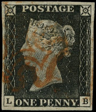 1840 1d Black Pl.3. (LB). Used four even margin example